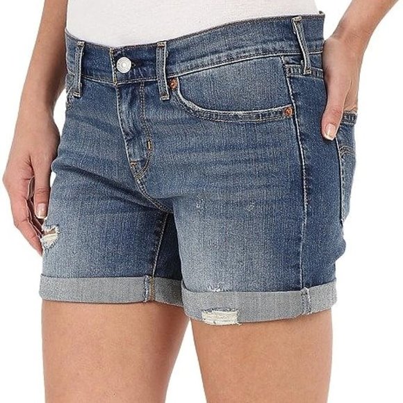 Levi's Women's Mid Length Short, Rustic Woodland Destructed 29 - Picture 1 of 3